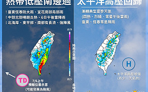 下週天氣一圖看！準颱風「烟花」逼近：週一、二雨勢明顯
