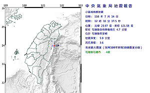 花蓮連34震！吉安鄉中午又震規模3.6   氣象局：相當不尋常