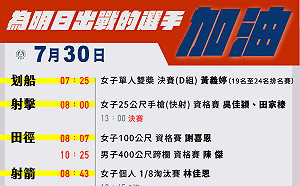 東奧》台灣30日賽程 林昀儒搶銅  戴資穎戰泰國勁敵 「麟洋配」拼金