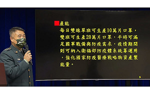 國軍版的口罩國家隊！單日最高產20萬片口罩