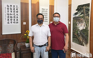 疫情讓他一圓藝術夢 古金益、歐文恭書畫聯展石岡圖書館揭幕