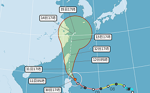 快訊》強颱「璨樹」逼近恆春半島!氣象局17:30發布陸上颱風警報