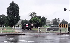 漢光台南 國軍克服大雨模擬化學戰