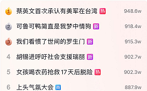 美軍駐台消息在中國火了!  登熱搜居高不下