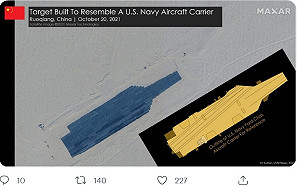 沙漠行舟？美媒：中國新疆沙漠赫見美航母、驅逐艦狀導彈目標