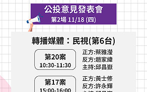 第二場公投意見發表會18日登場 朱立倫仍缺席羅智強取代
