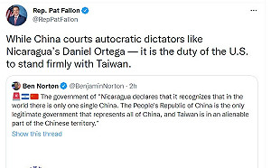 斷交尼加拉瓜》美眾議員秒喊挺台 網友慶少一個要錢的