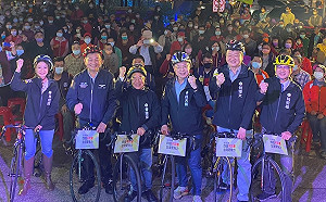 公投先鋒隊 曾進益啟動鐵馬百里長征宣傳「四個不同意」