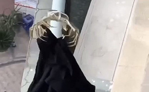 (影) 大閘蟹好神! 衣服被吹樓下露台 網友仿不可能任務吊它夾上來