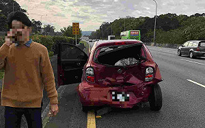 國道遭撞車尾全爛　他怒找肇逃駕駛