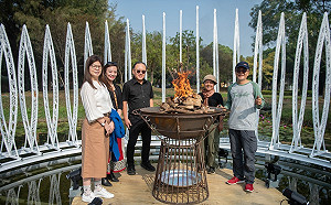 台灣燈會也不插電  衛武營南島燈區原住民明火主燈點火