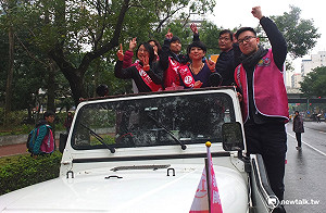 林飛帆幫綠社盟掃街 不擔心第三勢力搶票源