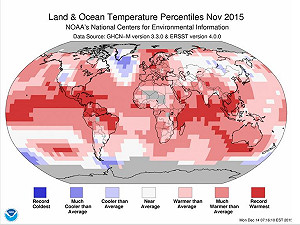 NOAA：2015年雙紀錄  136年來最熱的1年