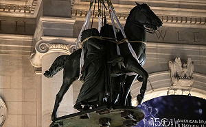 已經政治不正確! 美自然歷史博物館80年老羅斯福雕像遭拆除