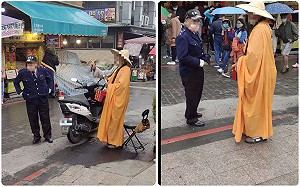 袈裟男紫南宮外討錢！與廟方起爭議