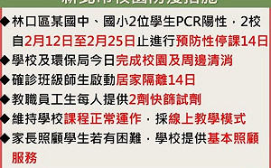 新北林口3學童確診　2校預防性停課14天