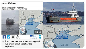 愛沙尼亞貨輪敖德薩港外觸水雷爆炸 傳俄艦迫民船駛入危險海域