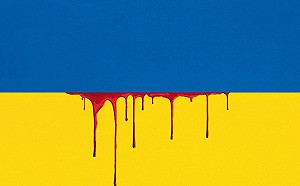 烏克蘭國旗藍黃色塊間滲出鮮血！《經濟學人》控訴野蠻侵略