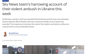 英媒5人團隊赴烏克蘭採訪 遇俄軍掃射驚險死裡逃生