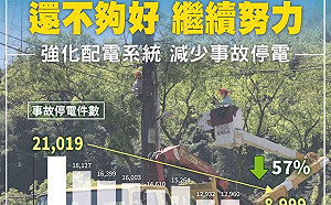 王美花談用電故障率「比起國際算好」 經濟部秀圖卡：還不夠好 繼續努力