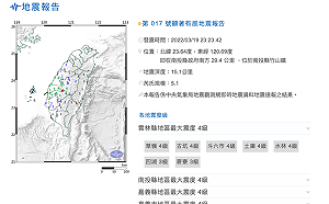 南投竹山規模5.1地震　5縣市國家級警報狂響