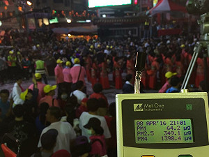 大甲媽遶境PM2.5紫爆20倍 影像社運者「找藍天」