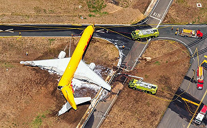 DHL貨機迫降哥斯大黎加機場 機尾斷裂、無人傷