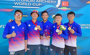 台灣射箭男團世界盃摘金 積分排名大躍進登世界第一
