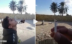 爸 我確定是你親生的？伊拉克父親讓兒子嘴叼菸當靶子 拿AK-47射擊