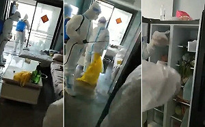 (影)清零有理、抗疫無罪?中國白衛兵｢新冠大革命｣闖民宅消殺丟食物