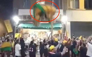 慘摔！睽違兩年淡水清水祖師繞境 舞獅男10公尺高墜落昏迷