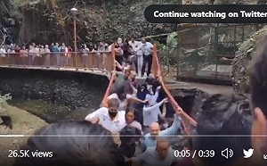 (影) 墨西哥也有豆腐渣工程? 吊橋剛完工 市長「走一半秒斷」數十人摔落溪谷