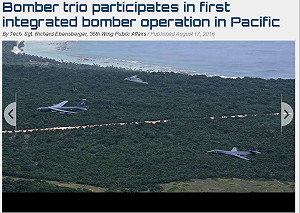 美3代轟炸機首度齊飛關島 給中、朝下馬威