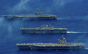 3戰艦並列威欇解放軍! 「勇敢之盾」動員1.5萬美軍 導彈司令部也加入