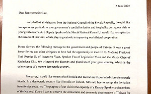 打臉趙少康？外交部公布斯洛伐克副議長信 表明訪團以公職身分來台