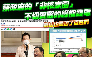 台電1到5月就虧500億 她批:民進黨錯誤政策逼全民買單