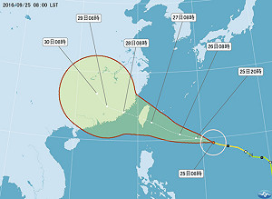 中颱梅姬靠近台灣 25日晚間發海警26日陸警
