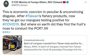 台灣芒果在澳門「被確診」 吳釗燮推文酸：PCR鼻孔要戳哪？