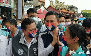 徵召後首場桃市公開活動 林智堅與鄭文燦同台出席普濟堂慶典