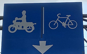 新北重新橋機車道上橋引道標線改善完成