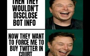 終止收購推特鬧上法庭 馬斯克發4連拍笑翻梗圖宣告「Checkmate」