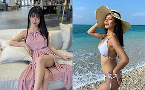 短裙辣妹溜滑板慘摔大走光！本尊被起底是「最美鵝肉西施」