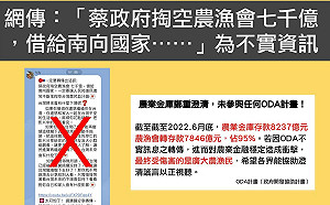 農業金庫澄清：未參與任何ODA計畫 綠委籲勿散布不實訊息傷害農漁民
