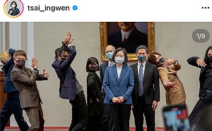 「八歌浪Pakelang」團隊總統府內模仿「JoJo立」 蔡英文不動如山憋笑