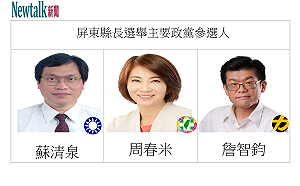 快訊》屏東縣候選人抽籤出爐！詹智鈞1號、蘇清泉2號、周春米3號