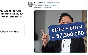 張善政出「洋」相 涉抄襲被老外攝影師po上推特