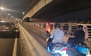 台64線橋墩施工 新北大橋機車道短暫管制通行