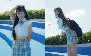 網紅梓梓分享高中生新造型！網喊：學姊制服縮水了