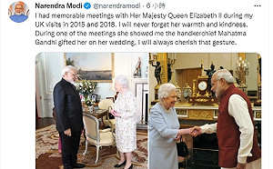 悼念英國女王 印度總理莫迪形容「勵志領袖」
