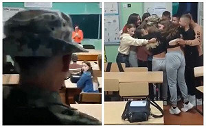 (影)烏克蘭勇師「上前線抗俄保烏」活著回班上! 學生們衝上抱緊處理